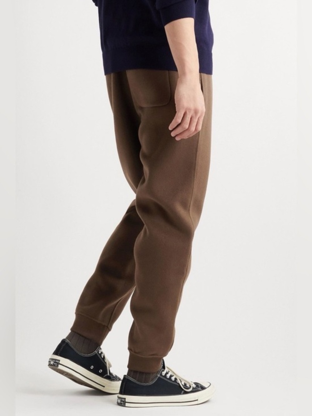FRAME - Tapered Wool and Cashmere-Blend Brown Sweatpants, Men's XL